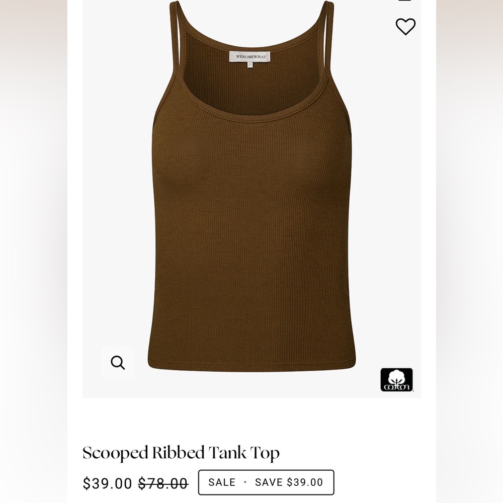 WeWoreWhat Brown Ribbed Tank Top